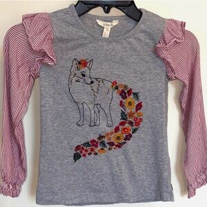 Matilda Jane Girls Fox Embroidered Long Sleeve Knit Top Size 6